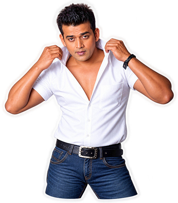Ravi Kishan Attitude White Shirt Sticker